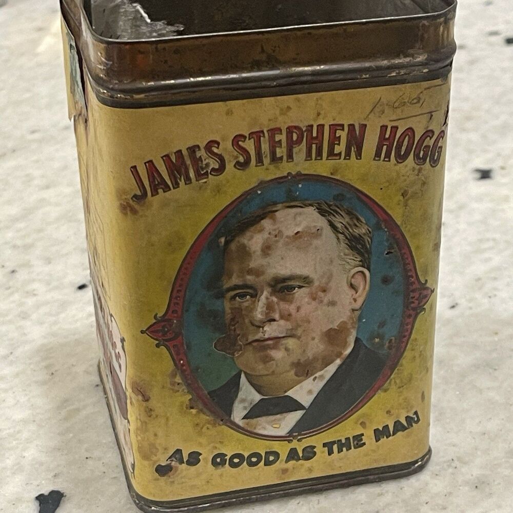 Antique Rare James Stephen Hogg Cigar Tin No Lid Factory 103 PA Vintage